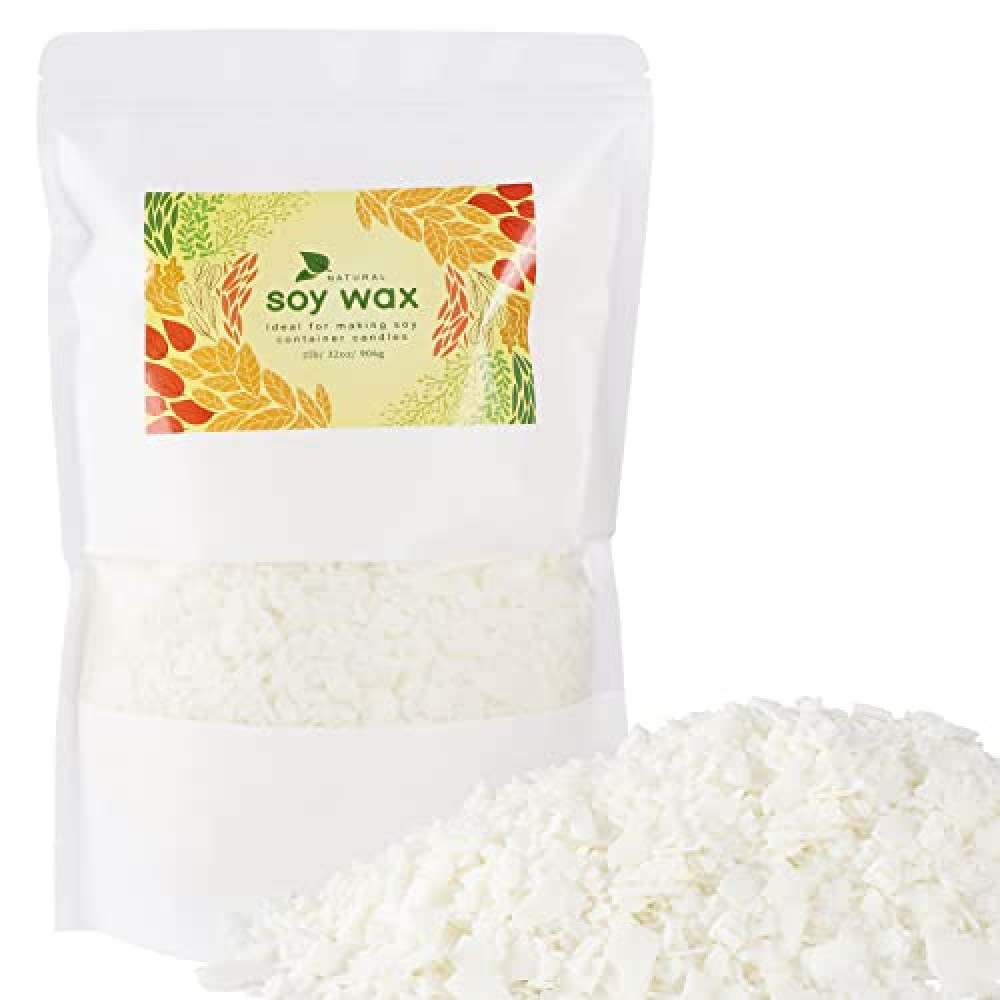 Grcdoyvl Soy Wax Flakes-Natural Candle Making Supplies-DIY Soy Wax-2 lb Bag
