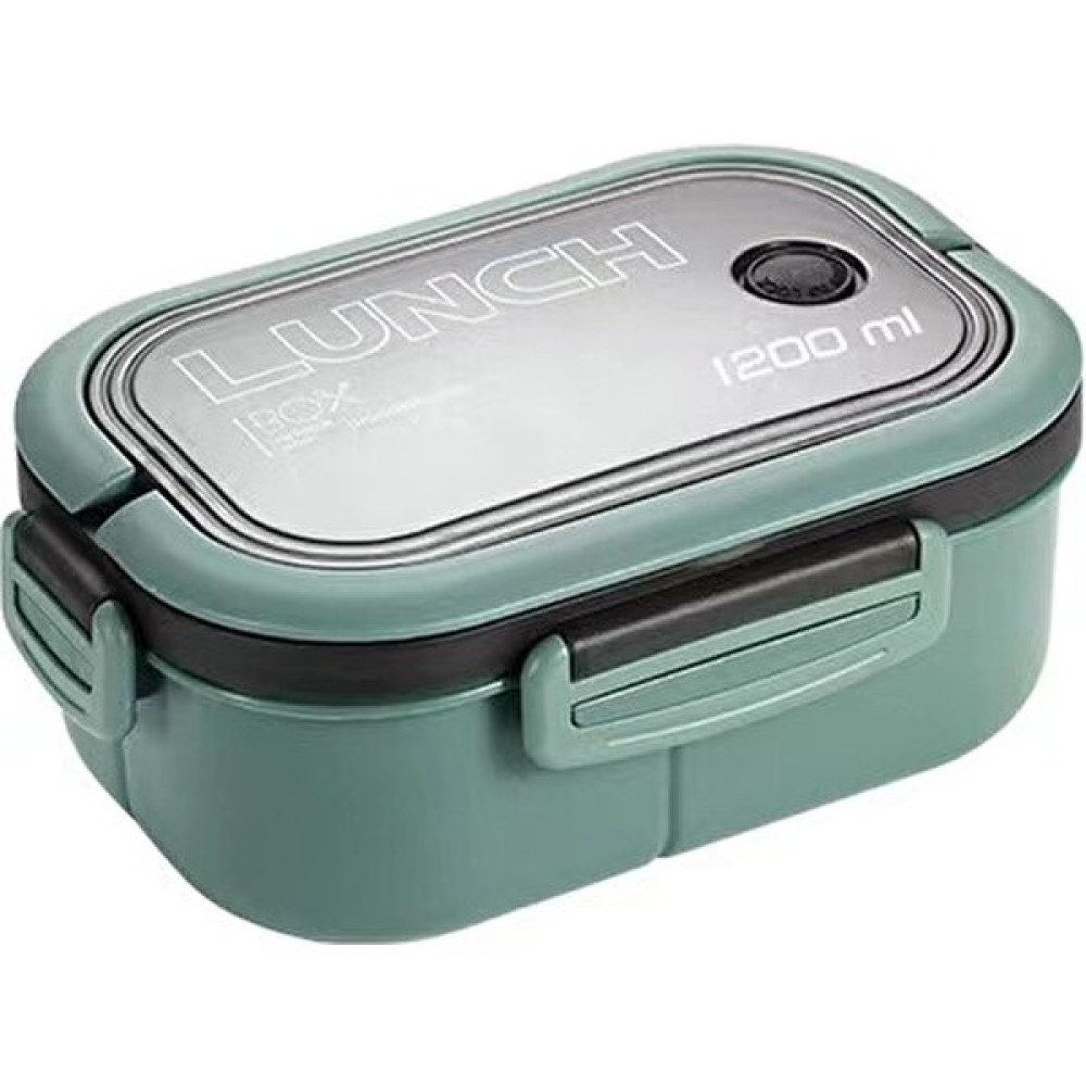 Great Wall Çift Katlı Fonksiyonel Besleme Kabı Meyve, Mama, Çatal Kaşık Bölmesi Taşıma Kulpu, Taze (Yurt Dışından) - lunch box - Yeşil - Sarı Saklama Kapları Fiyatı
