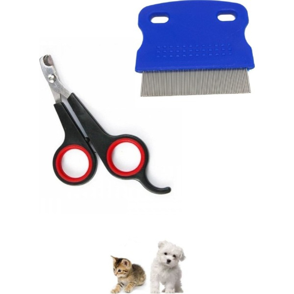 Greathings 2li Set Kedi Köpek Siyah Renk Tırnak Makası ve Kedi Köpek Bit ve Pire Tarağı - Pire Savar 6 x 6 cm Evcil Hayvan Ürünleri Fiyatı