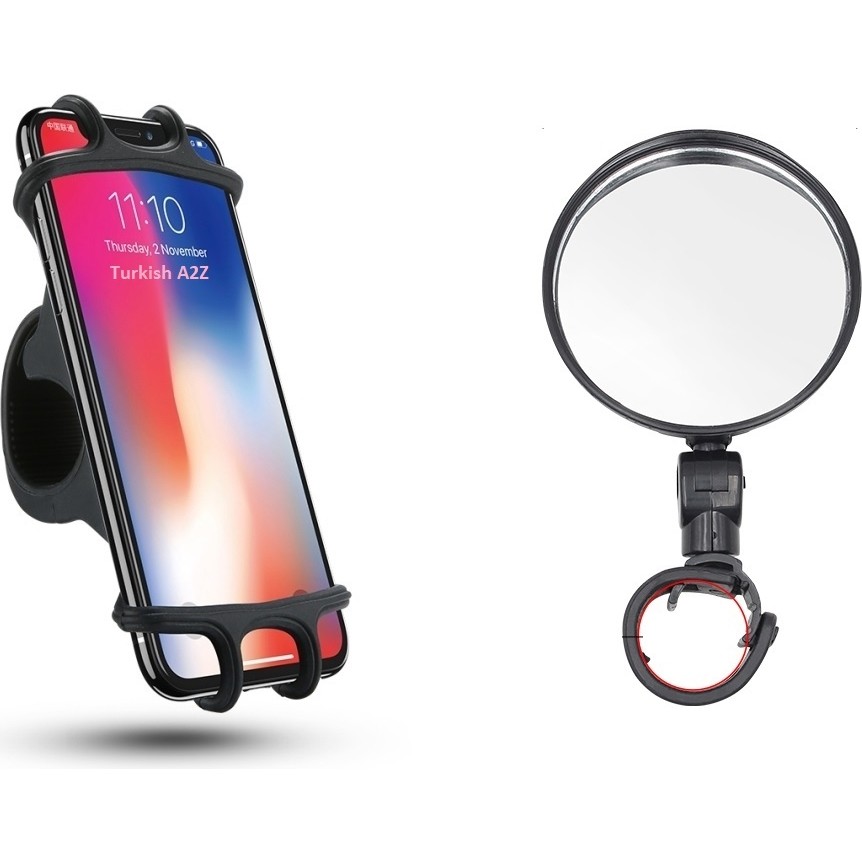 Greathings 360° Bisiklet Scooter Telefon Tutucu ve Geniş Açılı 360° Dönebilen Dikiz Aynası Bisikletler Fiyatı