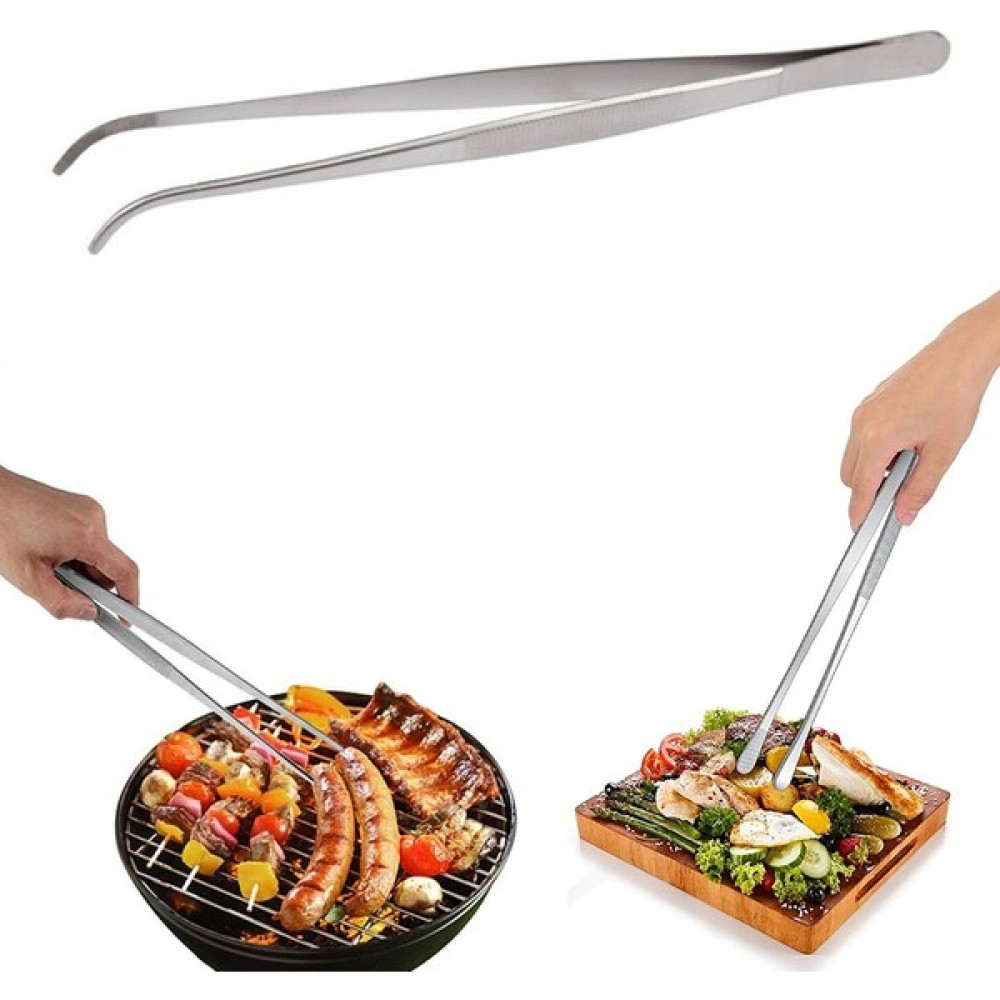 Greathings Paslanmaz Çelik 30 cm Profesyonel Şef Dekor Cımbızı - Barbekü Et Kızartma Izgara Dekor Servis Maşası Cımbızı Yemek & Mutfak Masası Fiyatı
