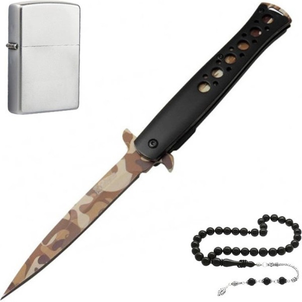 Greatmark 23 cm Columbia FST-1112-B Çöl Dizayn Kapanabilir Çakı Yanında Metal Çakmak ve Tesbih Ile - Renkli Oto Boyaları Fiyatı