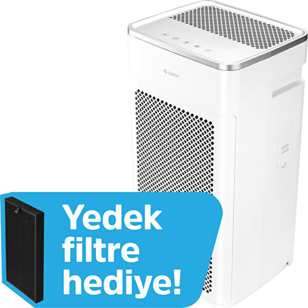 Gree Square Hava Temizleme Cihazı 3'lü Filtre H13 Hepa Filtre - Ultraviole A Işık - Beyaz Hava Temizleme - Nemlendirme Cihazları Fiyatı