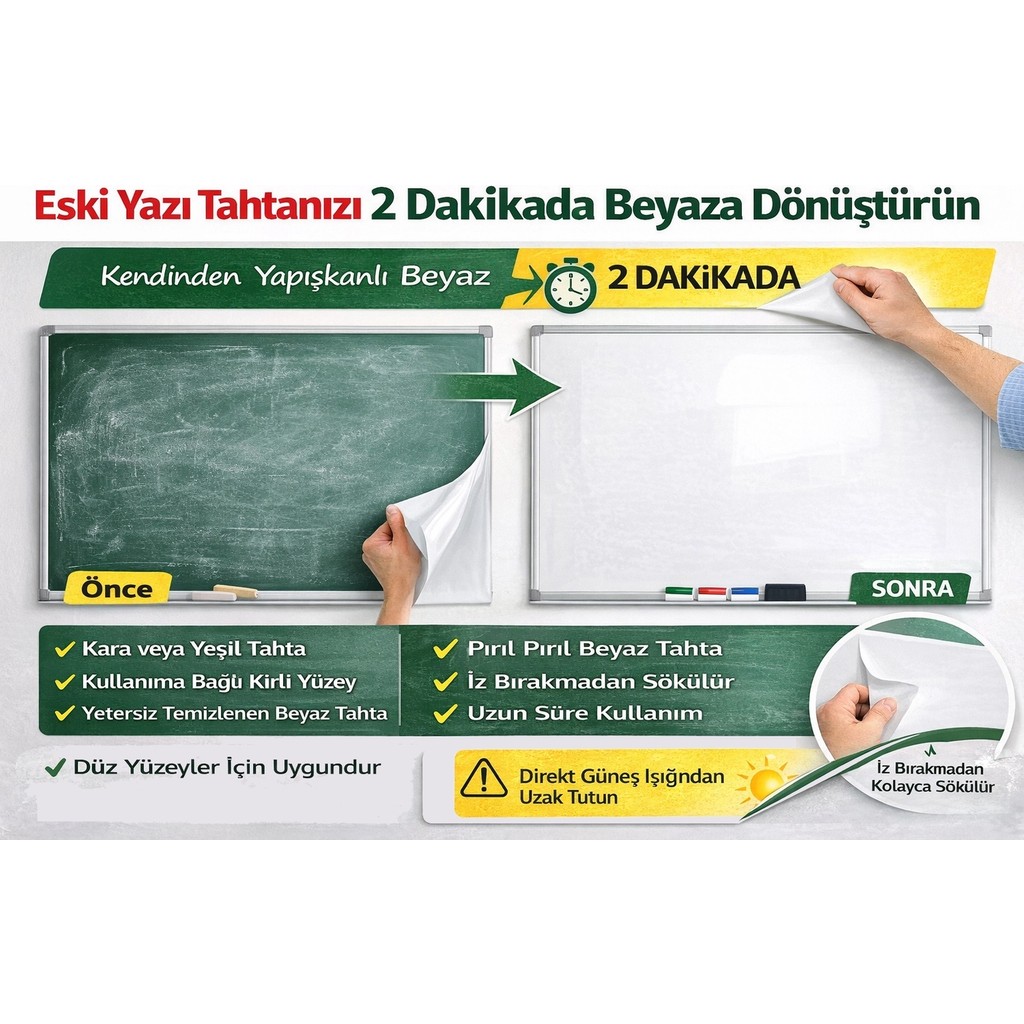 Green Class Beyaz Yazı Tahtası Folyosu - Kendinden Yapışkanlı - Keyifle Yaz, Kolayca Sil. - 100x300 cm SSD / Solid State Drive Fiyatı