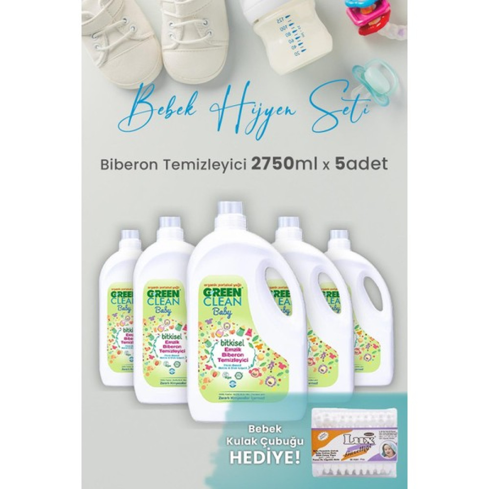Green Clean Baby Likit Biberon Temizleyici 2750 ml x 5 Adet ve Hediyeli Oto Boyaları Fiyatı