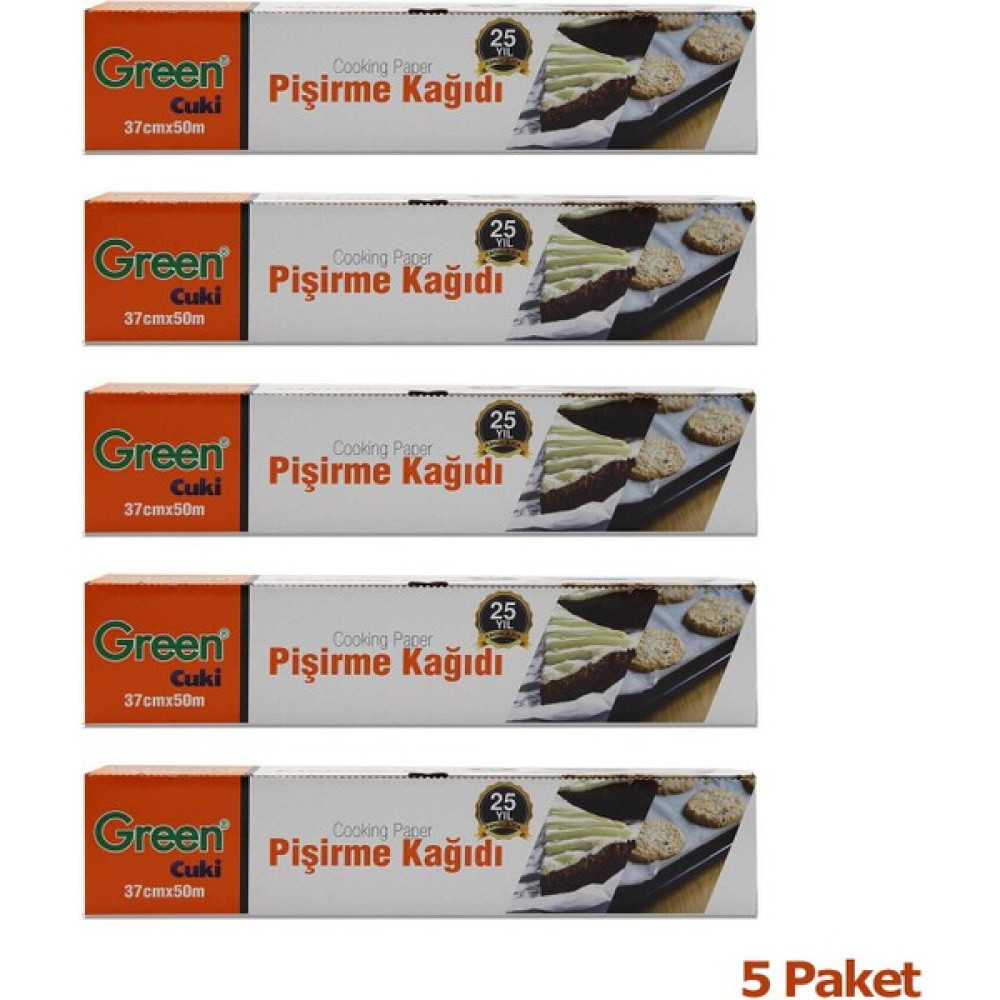 Green Cuki Yağlı Fırın Tepsi Pişirme Kızartma Kağıdı 37 cm x 50 mt 5 Kutu - Beyaz Pişirme Kağıdı Fiyatı