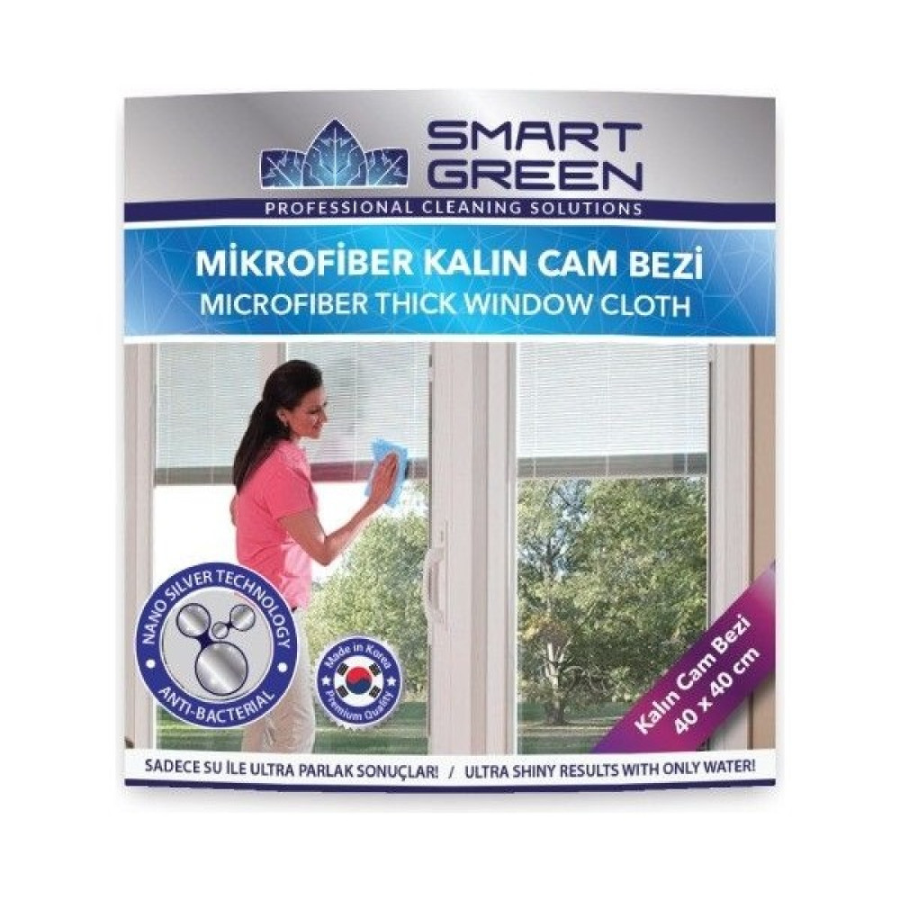 Green Farma grrreen Farma Smart grrreen Nano Silver Microfiber Cam Temizlik Bezi 40X40 (Kalın) - Beyaz Oto Boyaları Fiyatı