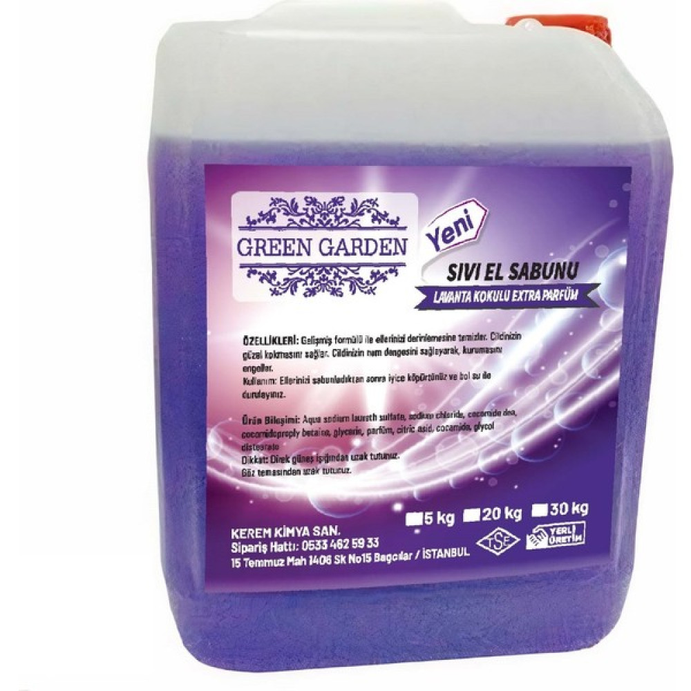Green Garden Sıvı El Sabunu Lavanta Kokulu GLİSERİNLİ Net 5 Lt - 5 kg El Bakımı Fiyatı