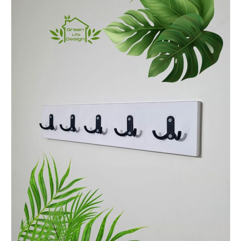 Green Life Design Portmanto Duvar Askılığı Modern Elbise Askılığı 5'li Metal Askılıklı - Siyah - Beyaz Eşya Saklama / Düzenleme Fiyatı