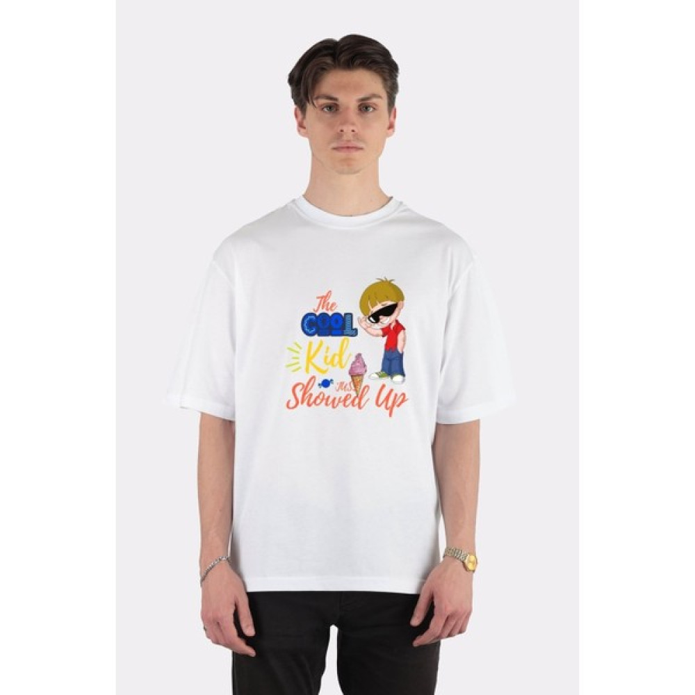 Green Mint Beyaz Oversize T-Shirt The Cool Kid Just Showed Up Back To School First Day Erkek T-shirt Fiyatı