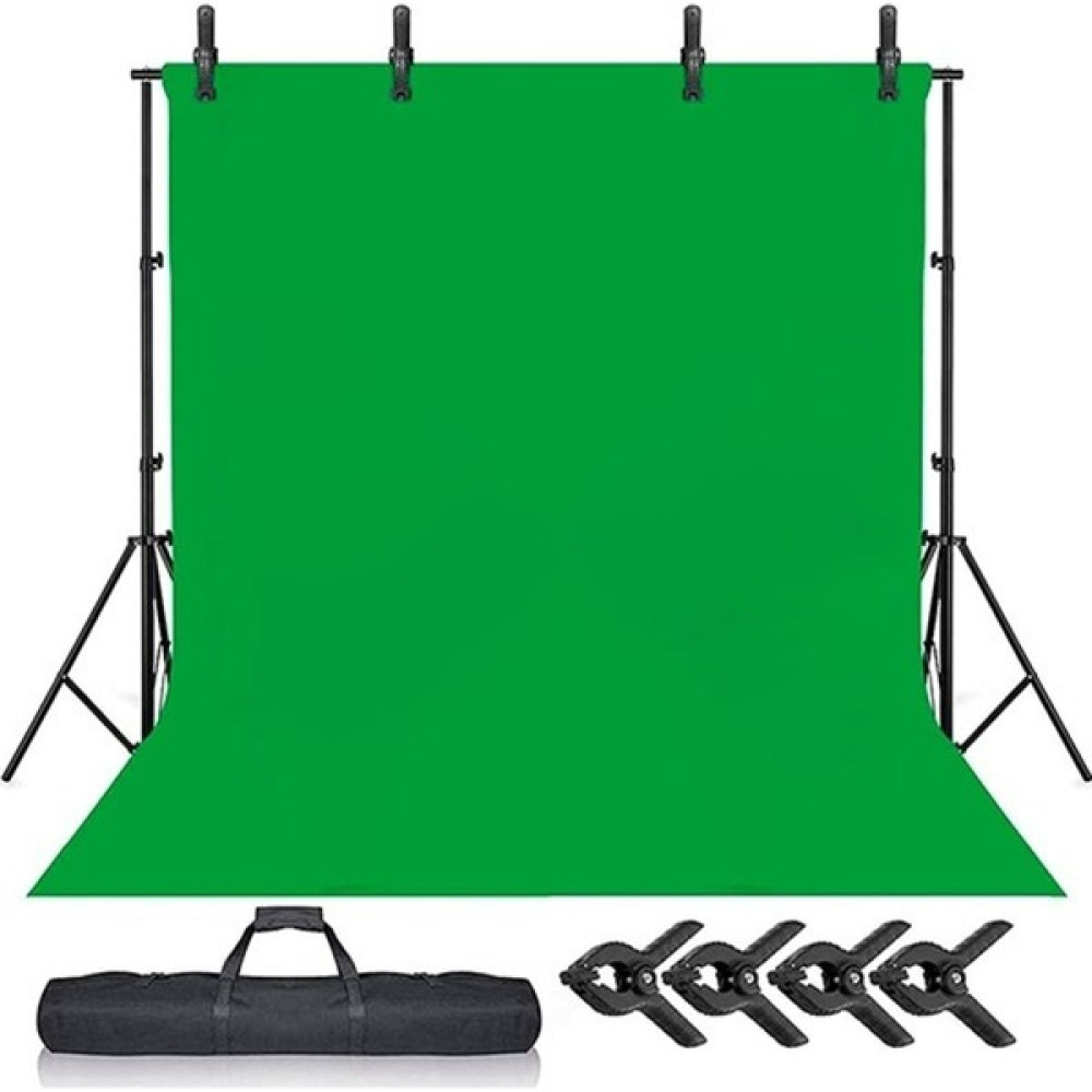 Green Screen Greenbox Yeşil Fon Perde 2X3M Fon Standı 4 Mandal Video Kamera Aksesuarları Fiyatı