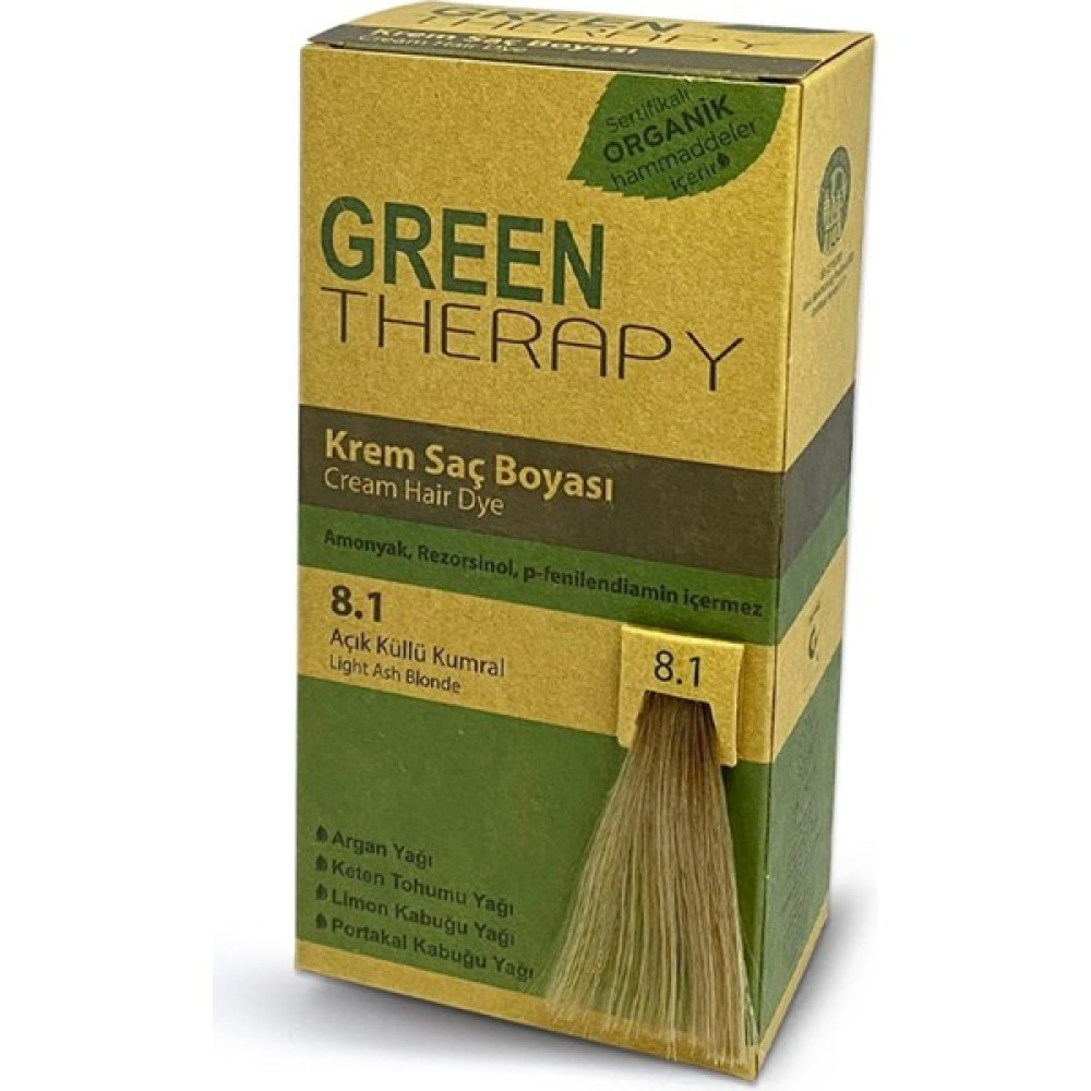 Green Therapy Krem Saç Boyası 8.1 Açık Küllü Kumral Saç Boyası Oto Boyaları Fiyatı