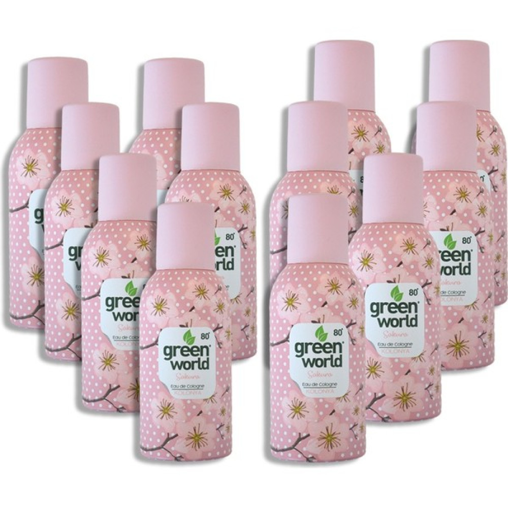 Green World 12'li Aerosol Sprey Kolonya Sakura 12 x 150 ml Kolonya & Gülsuyu Fiyatı