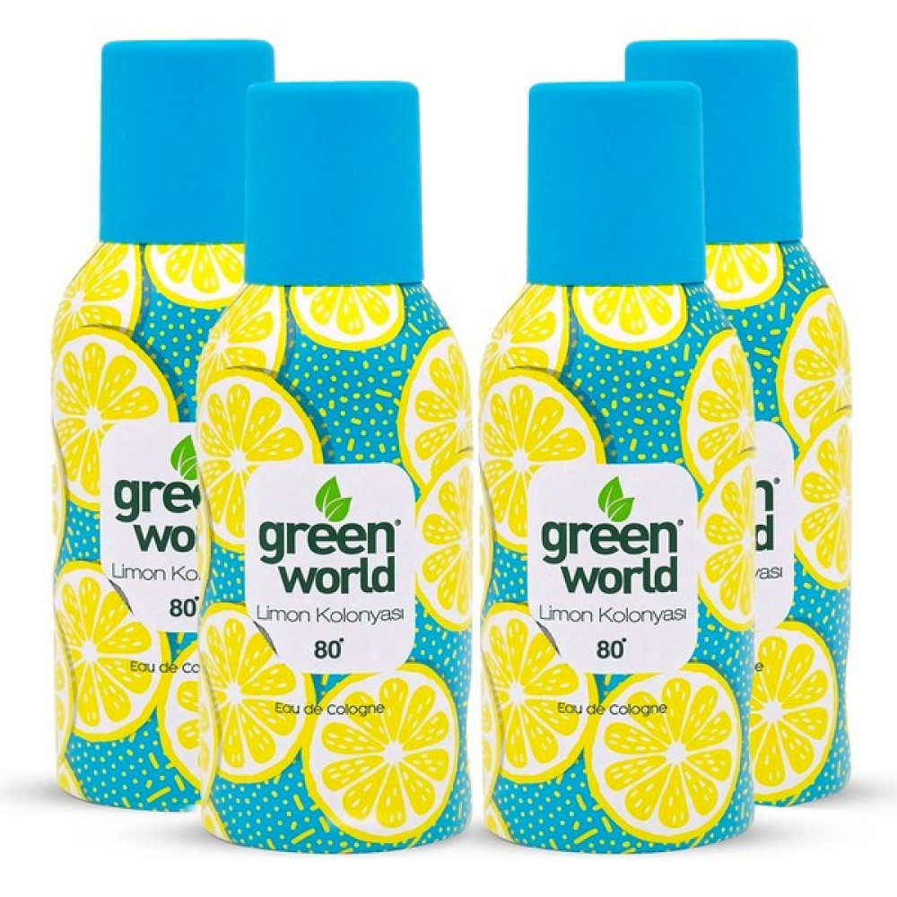 Green World 4'lü Aerosol Sprey Kolonya Limon 80 Derece 4X150 ml Kolonya & Gülsuyu Fiyatı