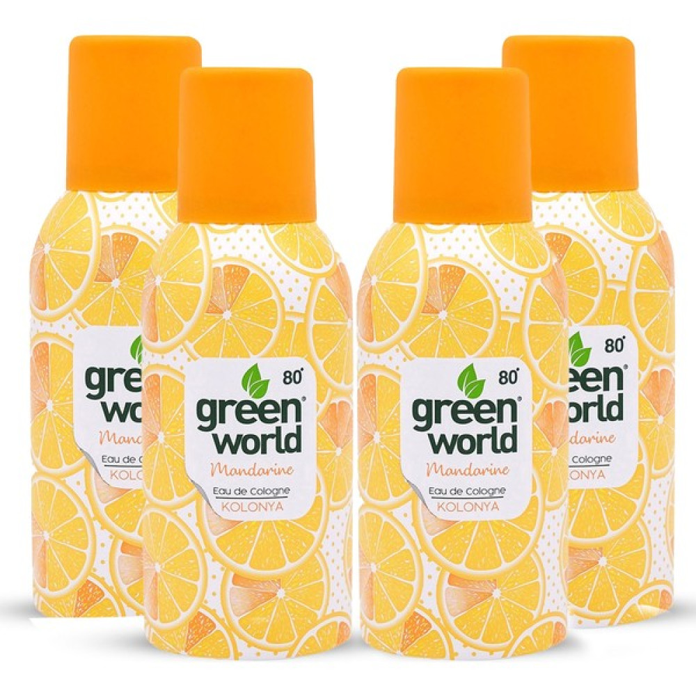 Green World 4'lü Aerosol Sprey Kolonya Mandalina 80 Derece 4X150 ml Kolonya & Gülsuyu Fiyatı