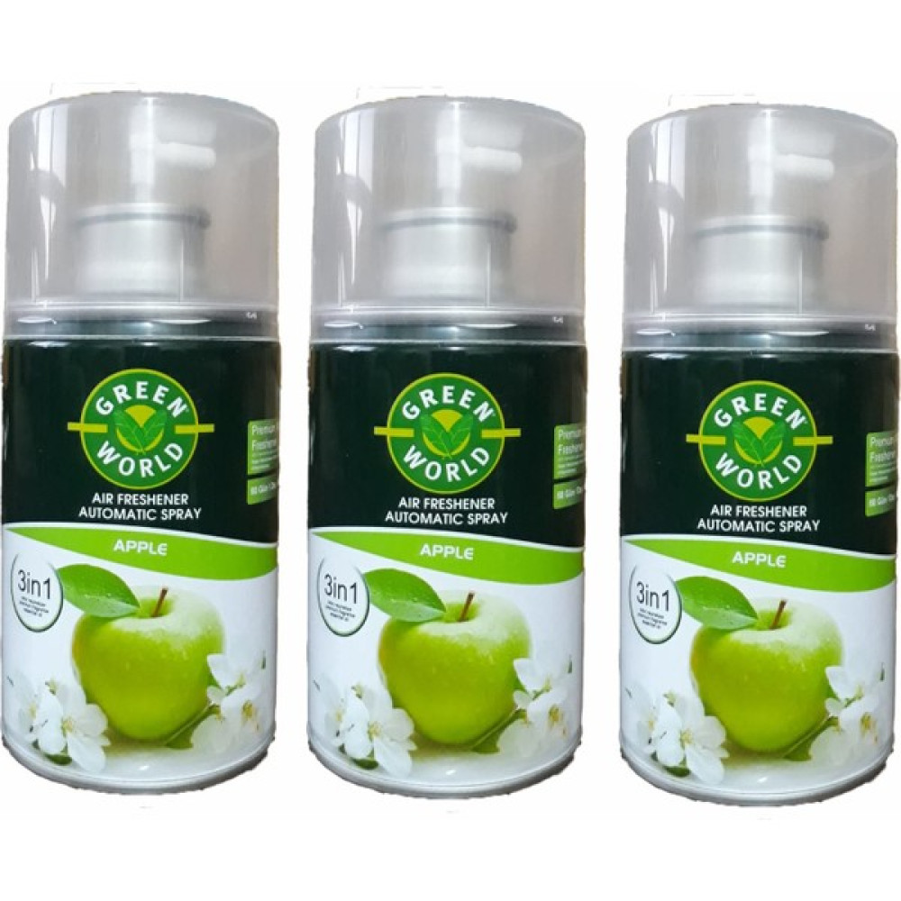 Green World Oda Kokusu Parfümü Apple Elma Kokusu Otomatik Makine Yedek Sprey 3 x 250 ml Oda Kokusu Fiyatı