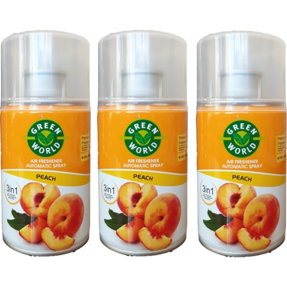 green World Oda Kokusu Parfümü Peach Şeftali Meyve Kokusu Otomatik Makina Yedek Sprey 3 x 250 ml Oda Kokusu Fiyatı