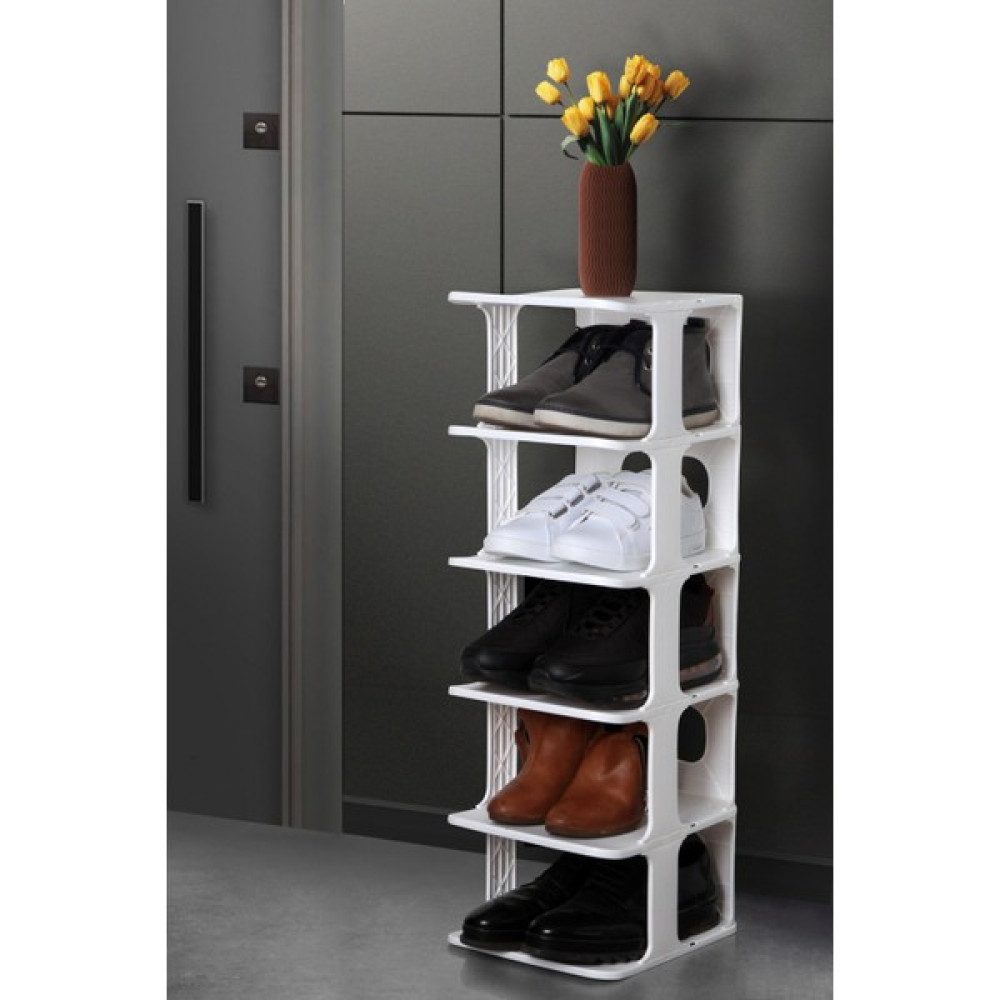 Greenfor Evlife Lüks Ayakkabılık Düzenleyici Organizer 5'li Ayakkabılık - Beyaz Ayakkabılık Fiyatı