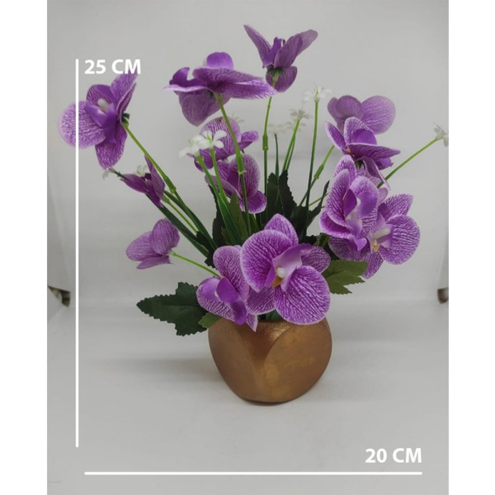 Greengul Orkide Sevdiklerinize Yapay Çiçek Mor Eflatun Orkide Saksılı Hediye Gold Bronz Saksılı 499 Tl Ev & Dekorasyon Aksesuarları Fiyatı