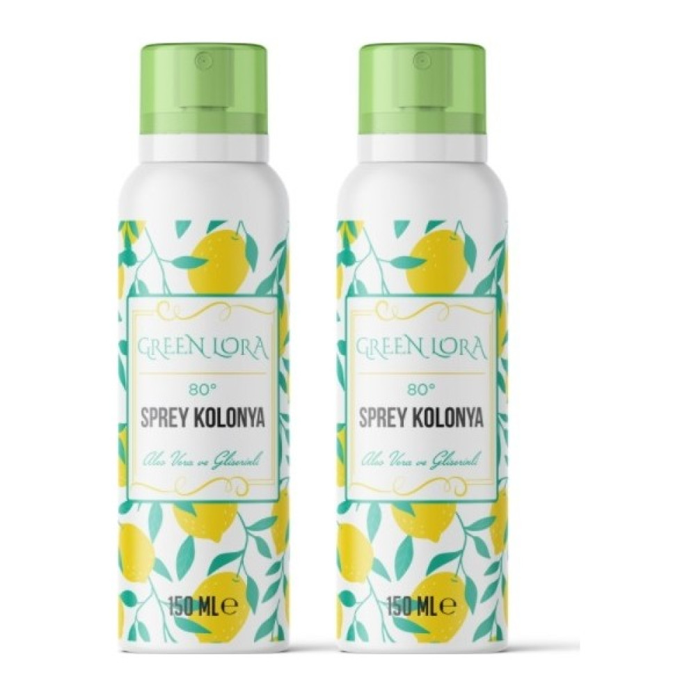 GreenLora Sprey Limon Kolonyası 80° Aloe Vera ve Gliserinli 150 ml 2'li Oto Boyaları Fiyatı