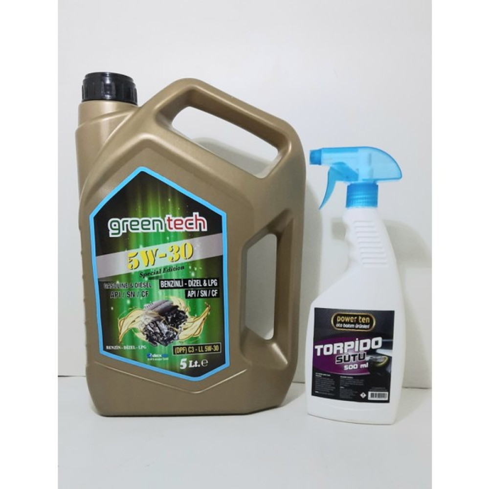 Greentech 5W-30 Motor Yağı 5 Litre Dpf Partiküllü (Üretim yılı :2023)+ Torpido Sütü 500 ml Motor Yağı Fiyatı