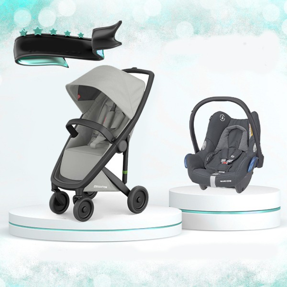 Greentom Classic Bebek Arabası + Maxi Cosi Oto Koltuğu Travel Set - Siyah - Gri Bebek Arabası-Puset Aksesuarları Fiyatı