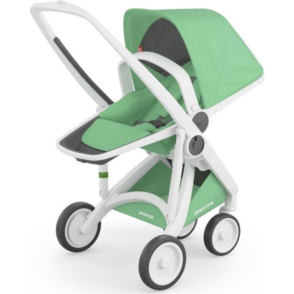 Greentom Reversible Çift Yönlü Bebek Arabası Beyaz Kasa Mint - Yeşil Bebek Arabası-Puset Aksesuarları Fiyatı