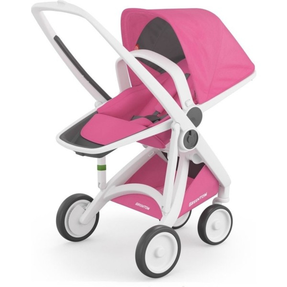 Greentom Reversible Çift Yönlü Bebek Arabası Beyaz Kasa Pembe Bebek Arabası-Puset Aksesuarları Fiyatı