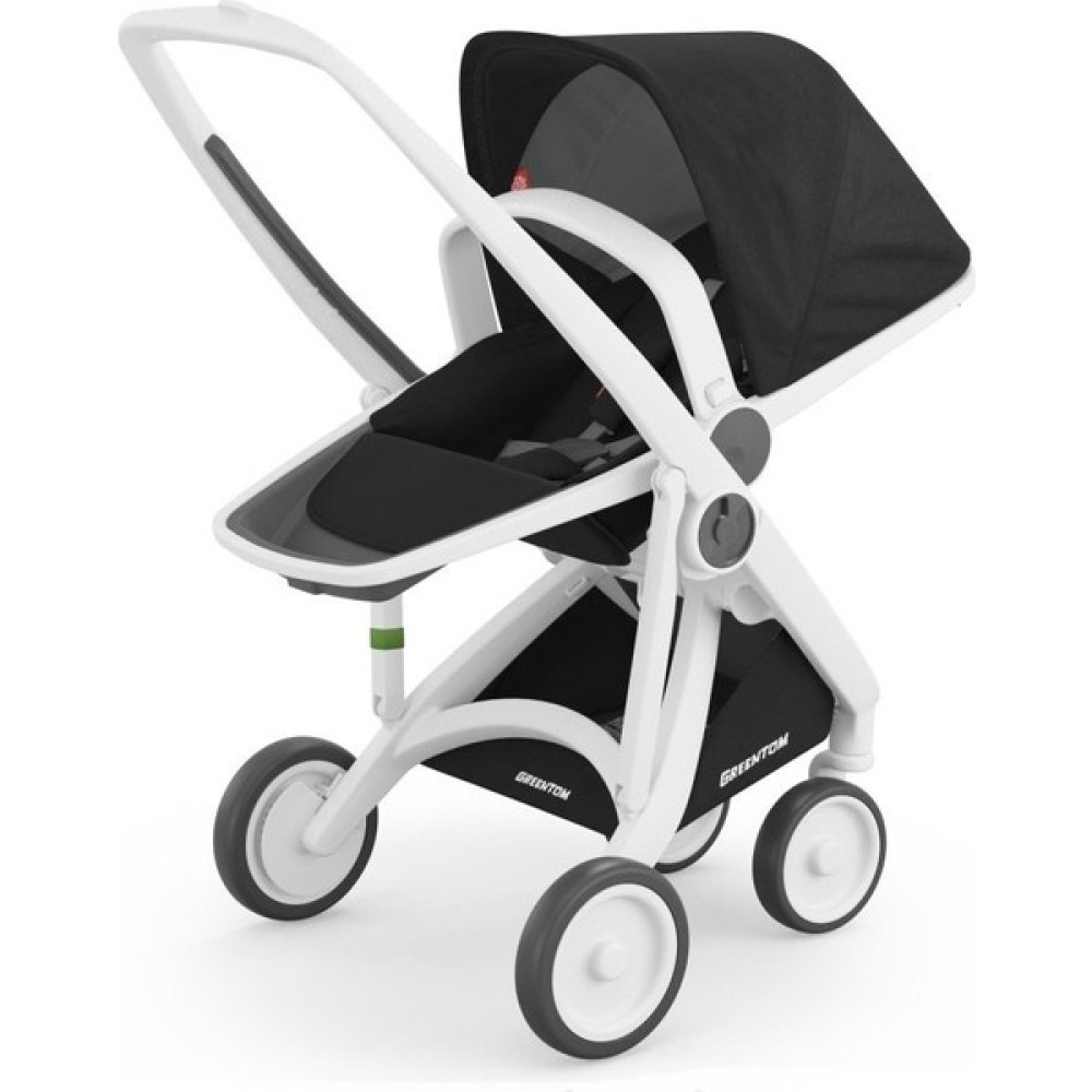 Greentom Reversible Çift Yönlü Bebek Arabası Beyaz Kasa Siyah Bebek Arabası-Puset Aksesuarları Fiyatı