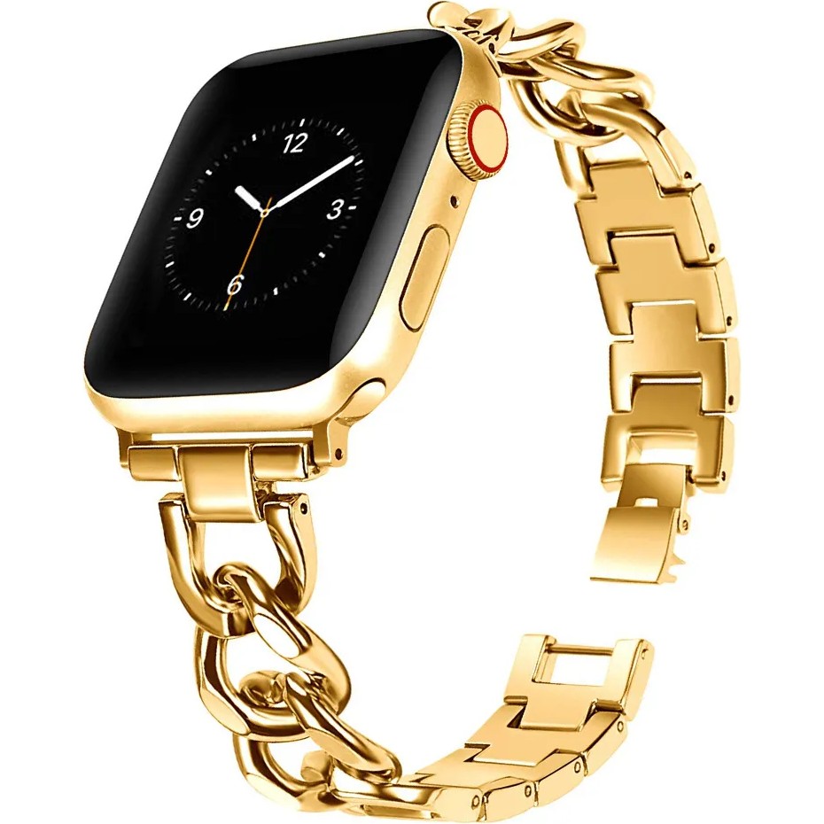 Gregoss Apple Watch 38 40 41 mm Seri 10-42mm Seri 9/8/se/7/6/5/4/3/2/1 Paslanmaz Çelik Metal Kordon - Gold Akıllı Saat Aksesuarı Fiyatı