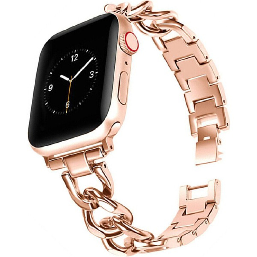 Gregoss Apple Watch 38 40 41 mm Uyumlu Seri 8/se/7/6/5/4/3 Paslanmaz Çelik Metal Kordon - Rose Gold Giyilebilir Teknoloji Aksesuarları Fiyatı