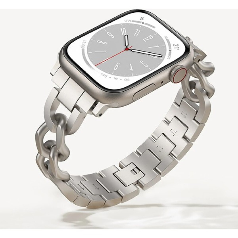 Gregoss Apple Watch 38 40 41 mm Uyumlu Seri 8/se/7/6/5/4/3 Paslanmaz Çelik Metal Kordon - Starlight Giyilebilir Teknoloji Aksesuarları Fiyatı