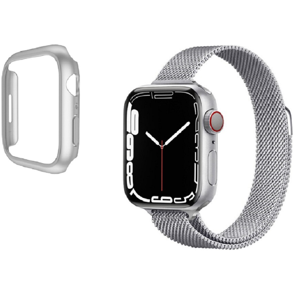 Gregoss Apple Watch (40MM) Manyetik Döngü Paslanmaz Çelik Koruma+Kordon - Silver Akıllı Saat Aksesuarı Fiyatı