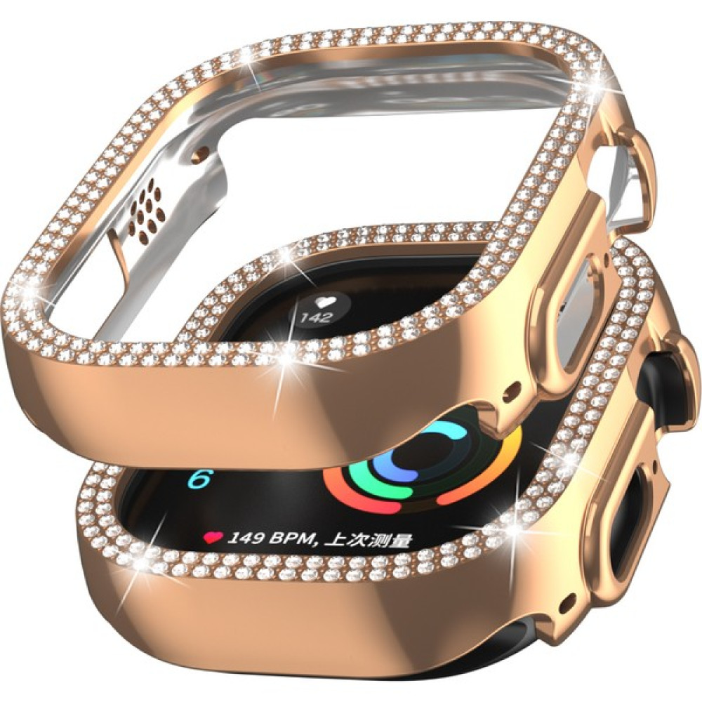 Gregoss Apple Watch 8 Ultra/ Ultra 2 Kasa Koruma (49 Mm) Elmas Taşlı Zarif Şık Önü Açık Koruma Kılıf - Rose Gold Giyilebilir Teknoloji Aksesuarları Fiyatı