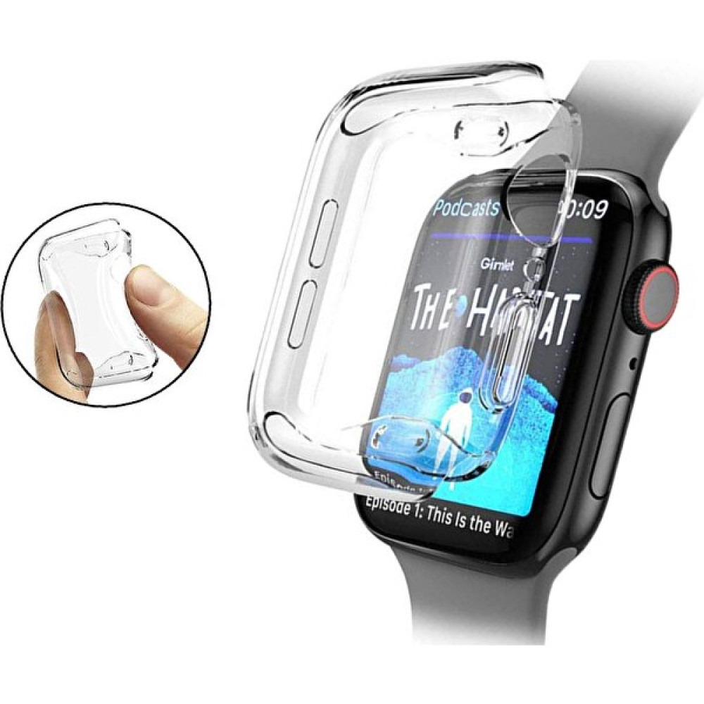 Gregoss Apple Watch Uyumlu 1 2 3 4 5 6 Se 7 Serisi ( 45MM ) 360 Tam Koruma Şeffaf Silikon Kılıf Giyilebilir Teknoloji Aksesuarları Fiyatı