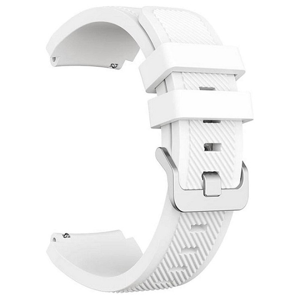 Gregoss Samsung Gear S3 /huawei Gt 2 46 mm (22 mm ) Silikon Şeritli Çizgili Tasrım Kayış Kordon - Beyaz Cep Telefonu Fiyatı