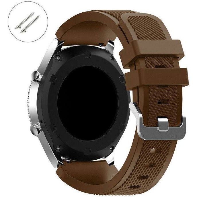 Gregoss Samsung Gear S3 /huawei Gt 2 46 mm (22 mm ) Silikon Şeritli Çizgili Tasrım Kayış Kordon - Kahverengi Cep Telefonu Fiyatı