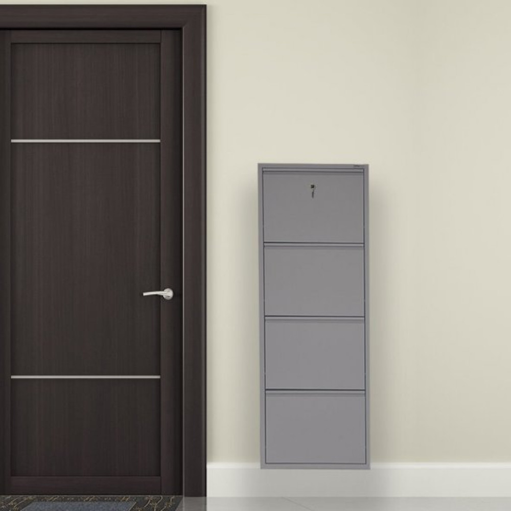Gri Kilitli Metal Ayakkabilik Mac4 - 4 Kapakli - 50X15x136 H Ayakkabılık Fiyatı