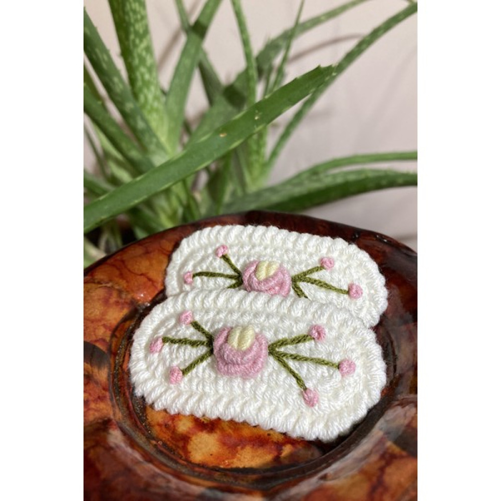 Gri Mor Tekstil 2'li Kız Çocuk El Örmesi Pembe Çiçek Desenli Çıt Çıtlı Toka Toka, Taç & Saç Bandı Fiyatı