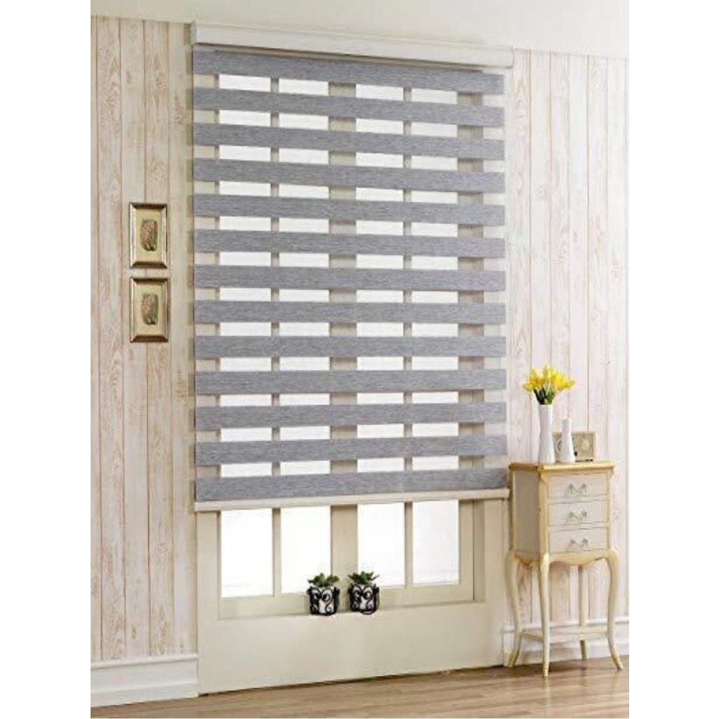 Gri Stor Zebra Perde Oygusuz - 150 x 260 Perde Fiyatı