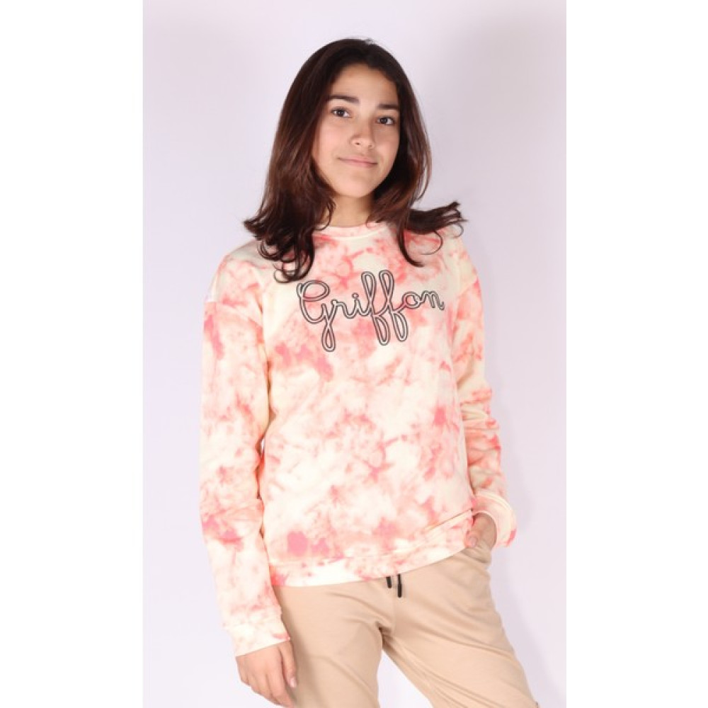 Griffon Yazı Baskılı Batik Desenli Kız Çocuk Sweatshirt K1021A6 Kız Çocuk Sweatshirt Fiyatı
