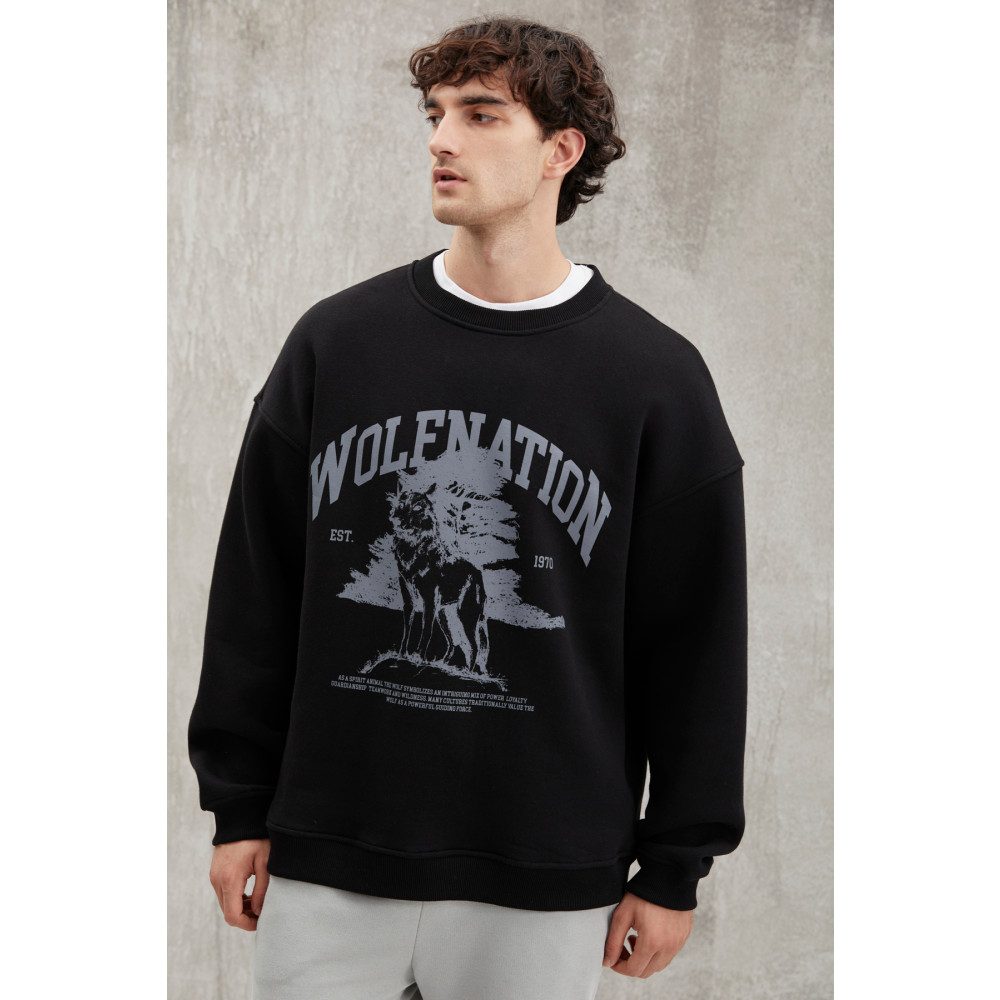GRIMELANGE Carsten Erkek Yumuşacık Kumaşlı Oversize Fit Yuvarlak Yakalı Kolej Baskılı Sweatshirt S Beden Bayan Sweatshirt Fiyatı