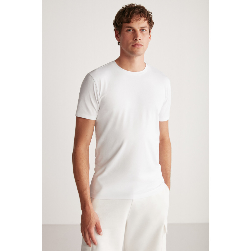 GRIMELANGE Chad Erkek Slim Fit Ultra Esnek T-shirt XL Beden Bayan T-shirt Fiyatı