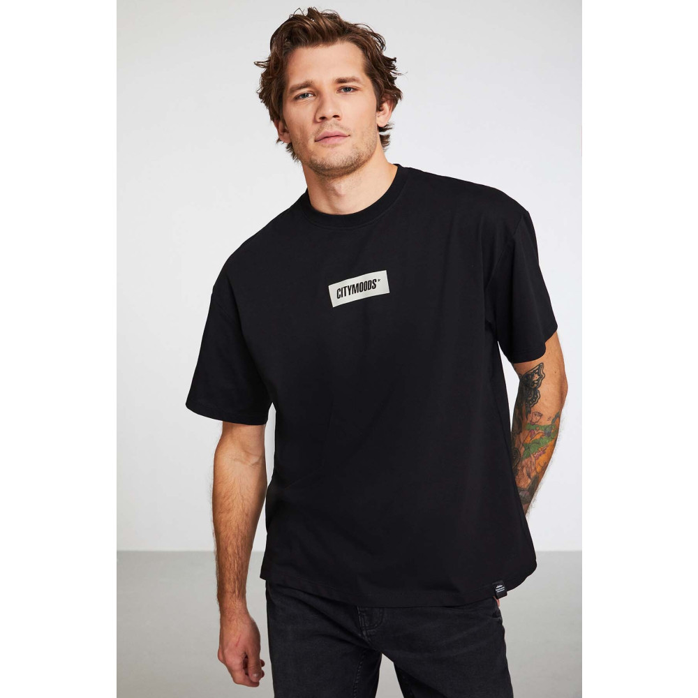 GRIMELANGE Inventıon Erkek Oversize Fit %100 Pamuk Kalın Dokulu Baskılı T-shirt XL Beden Bayan T-shirt Fiyatı