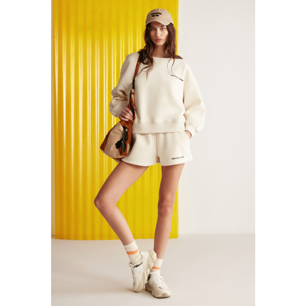 GRIMELANGE Jennıfer Oversize Vanilya Tekli Sweatshirt XL Beden Bayan Sweatshirt Fiyatı