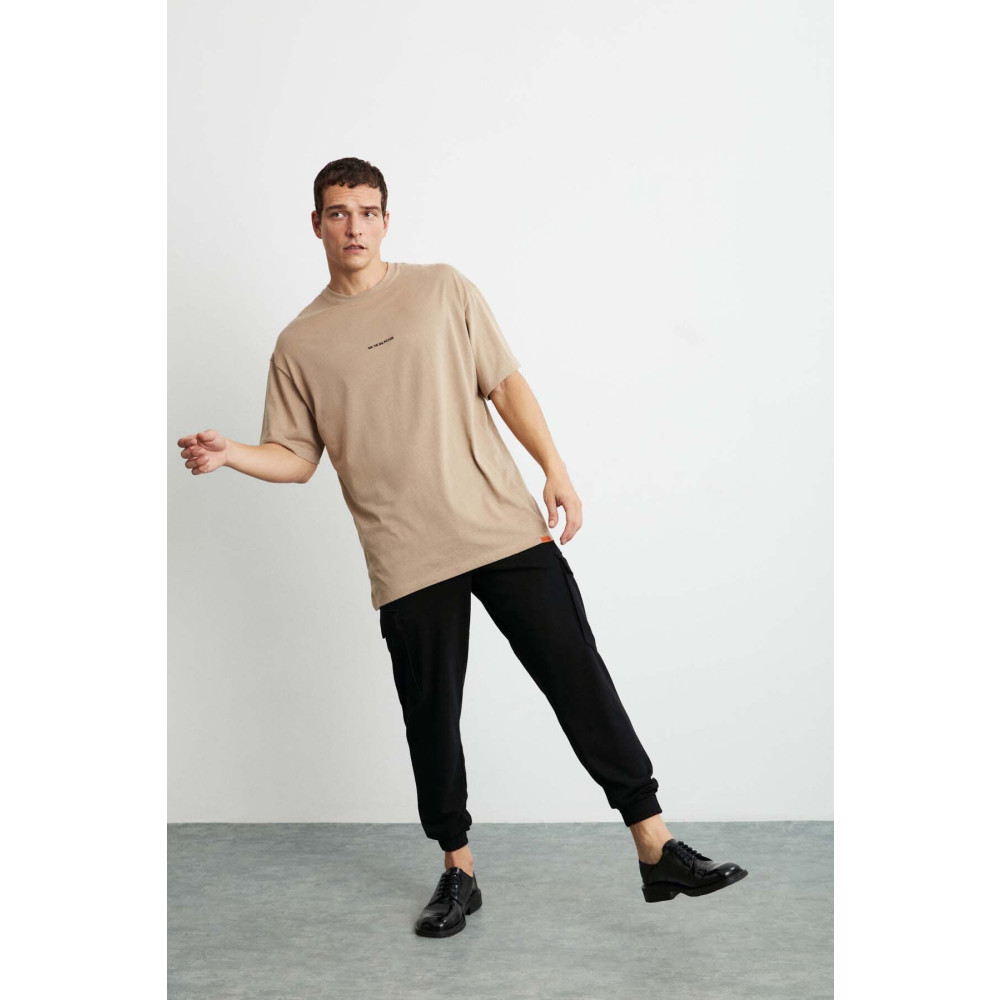 GRIMELANGE Rıver Oversize Bej T-shirt L Beden Bayan T-shirt Fiyatı