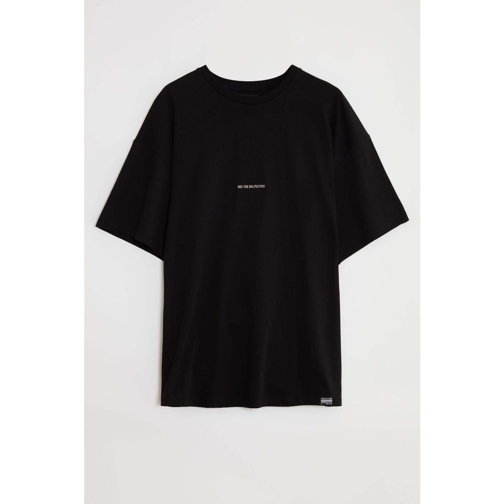 GRIMELANGE Rıver Oversize Siyah T-shirt XXL Beden Bayan T-shirt Fiyatı