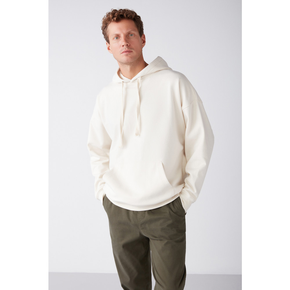 GRIMELANGE Steve Erkek Yumusaçık Kumaşlı Kapüşonlu Kordonlu Oversize Fit Sweatshirt L Beden Bayan Sweatshirt Fiyatı