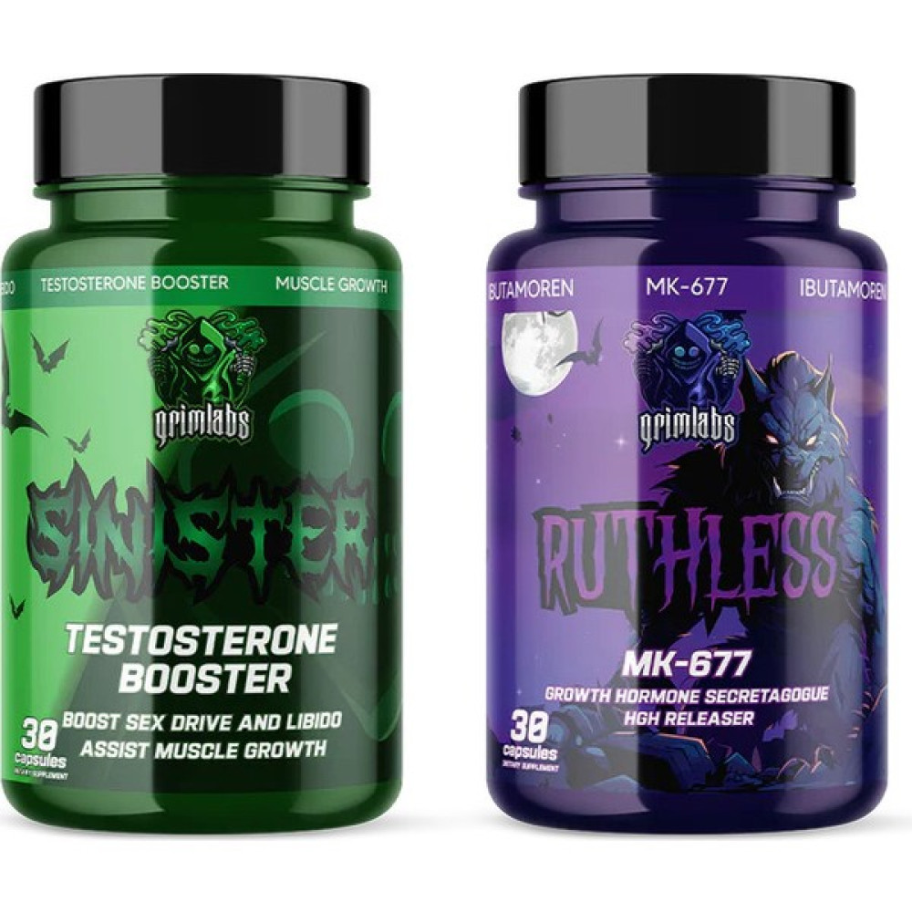 Grimlabs Bulk Boost Starter Pack - MK/677 Ruthless & Sınıster Testo Booster 30 Caps - 30+30 KAPSÜL Amino Asit Fiyatı