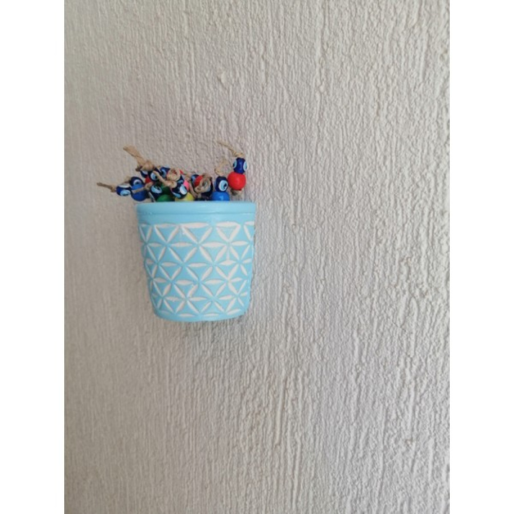 Grimsi Bebek Mavisi Renkli Boncuklu Yarım Saksı Duvar Balkon Kapı Süsü - 8x7 Ev & Dekorasyon Aksesuarları Fiyatı